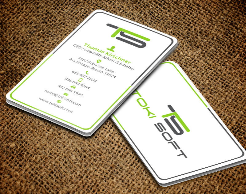 Diseño de Tarjeta de Presentación por chandrayaan.creative para ToKi Soft | Diseño #13846213