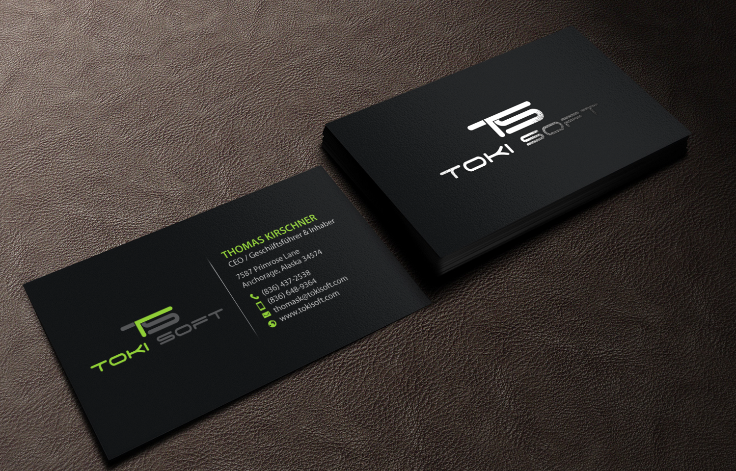 Diseño de Tarjeta de Presentación por chandrayaan.creative para ToKi Soft | Diseño #13852113