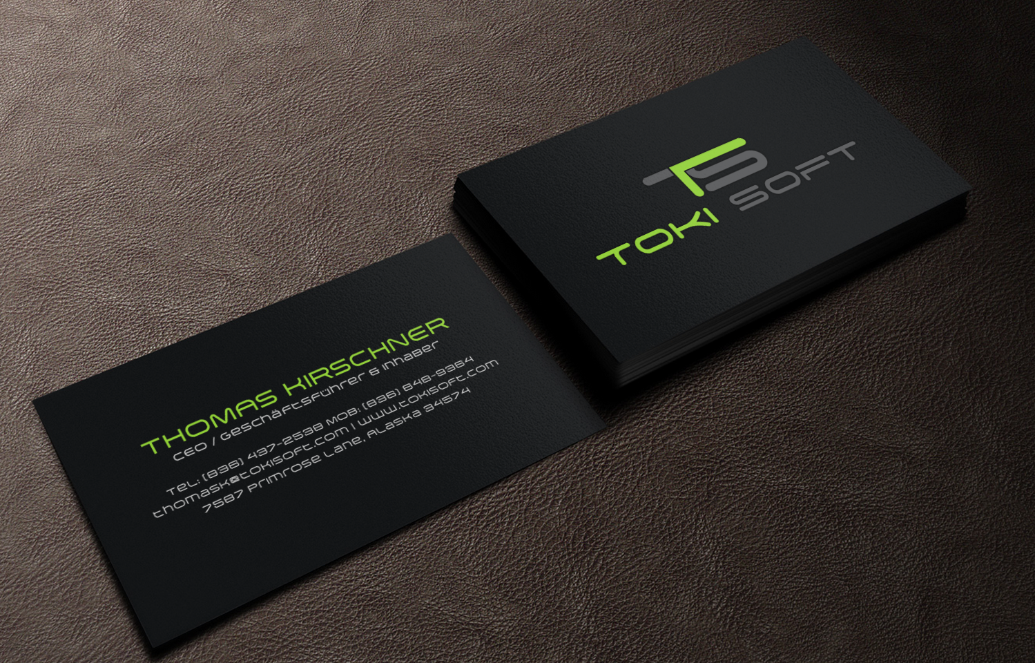 Diseño de Tarjeta de Presentación por chandrayaan.creative para ToKi Soft | Diseño #13852114