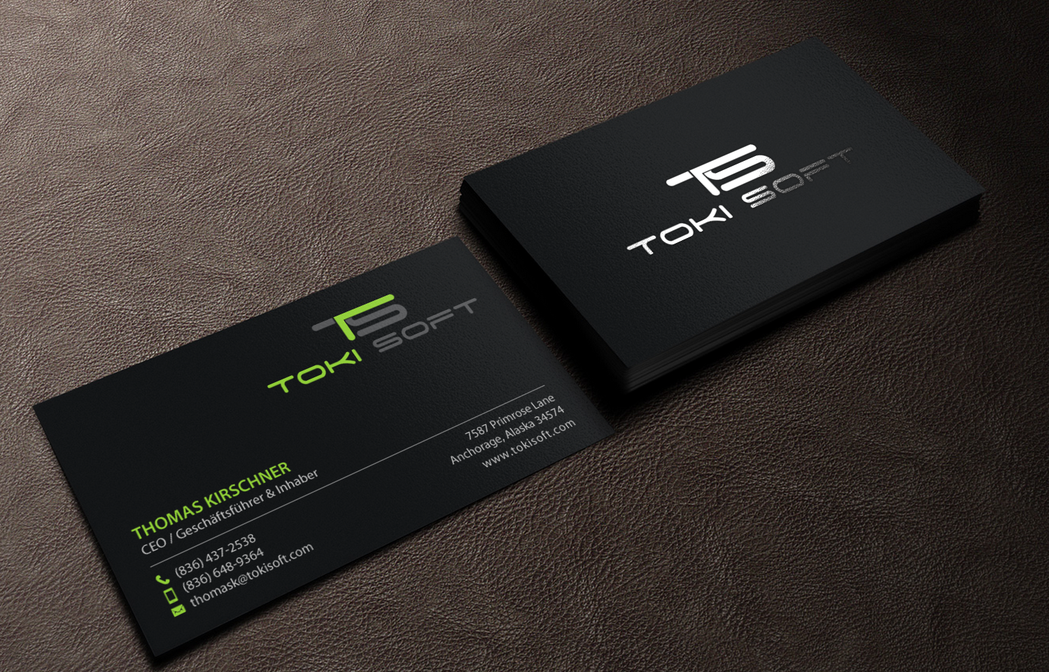 Diseño de Tarjeta de Presentación por chandrayaan.creative para ToKi Soft | Diseño #13852115