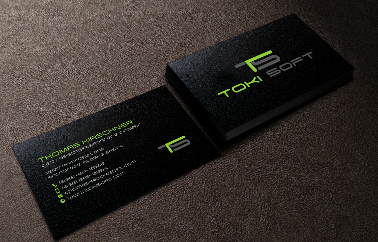 Diseño de Tarjeta de Presentación por chandrayaan.creative para ToKi Soft | Diseño #13852876