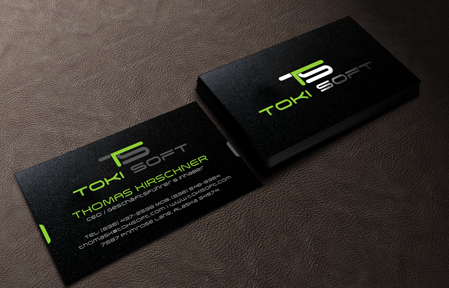 Diseño de Tarjeta de Presentación por chandrayaan.creative para ToKi Soft | Diseño #13858117