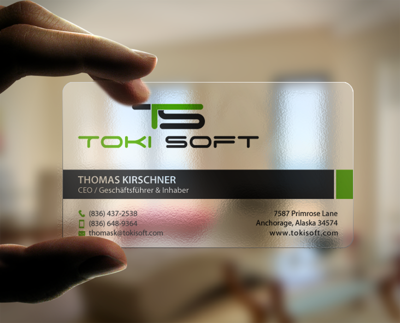 Diseño de Tarjeta de Presentación por chandrayaan.creative para ToKi Soft | Diseño #13858126