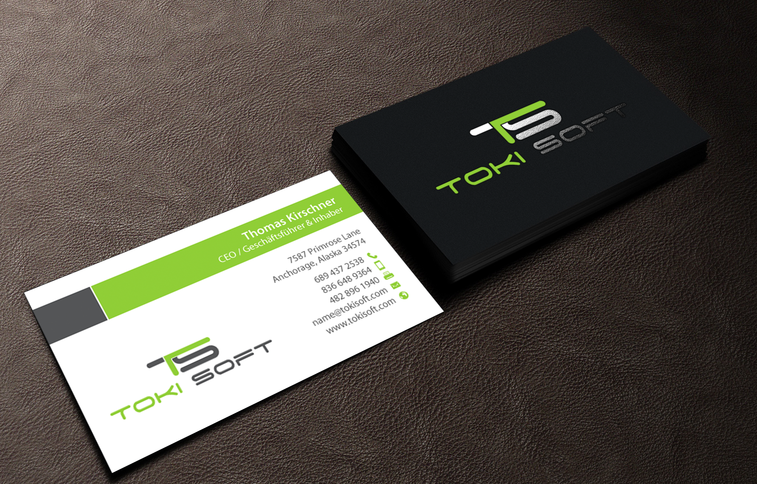 Diseño de Tarjeta de Presentación por chandrayaan.creative para ToKi Soft | Diseño #13878935
