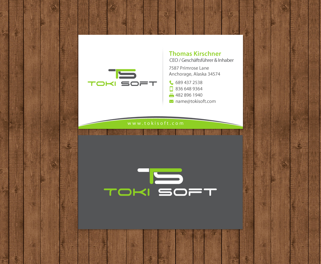 Diseño de Tarjeta de Presentación por chandrayaan.creative para ToKi Soft | Diseño #13900296