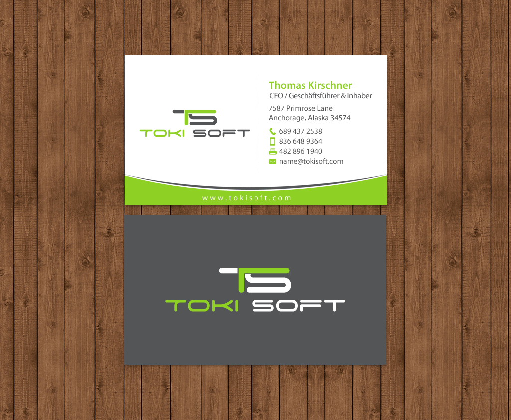 Diseño de Tarjeta de Presentación por chandrayaan.creative para ToKi Soft | Diseño #13900300