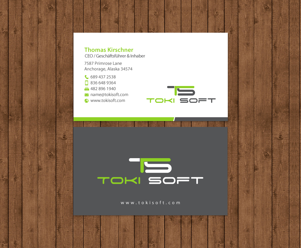 Diseño de Tarjeta de Presentación por chandrayaan.creative para ToKi Soft | Diseño #13900302