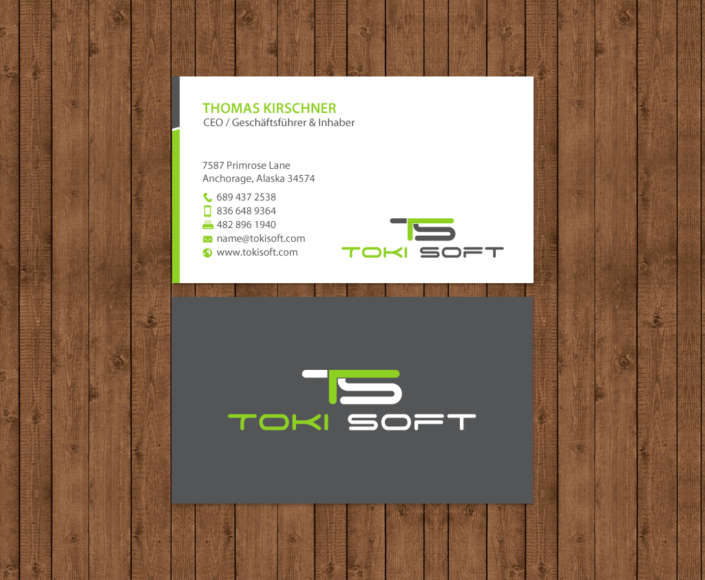 Business Card Design by chandrayaan.creative for ToKi Soft | Design #13900304