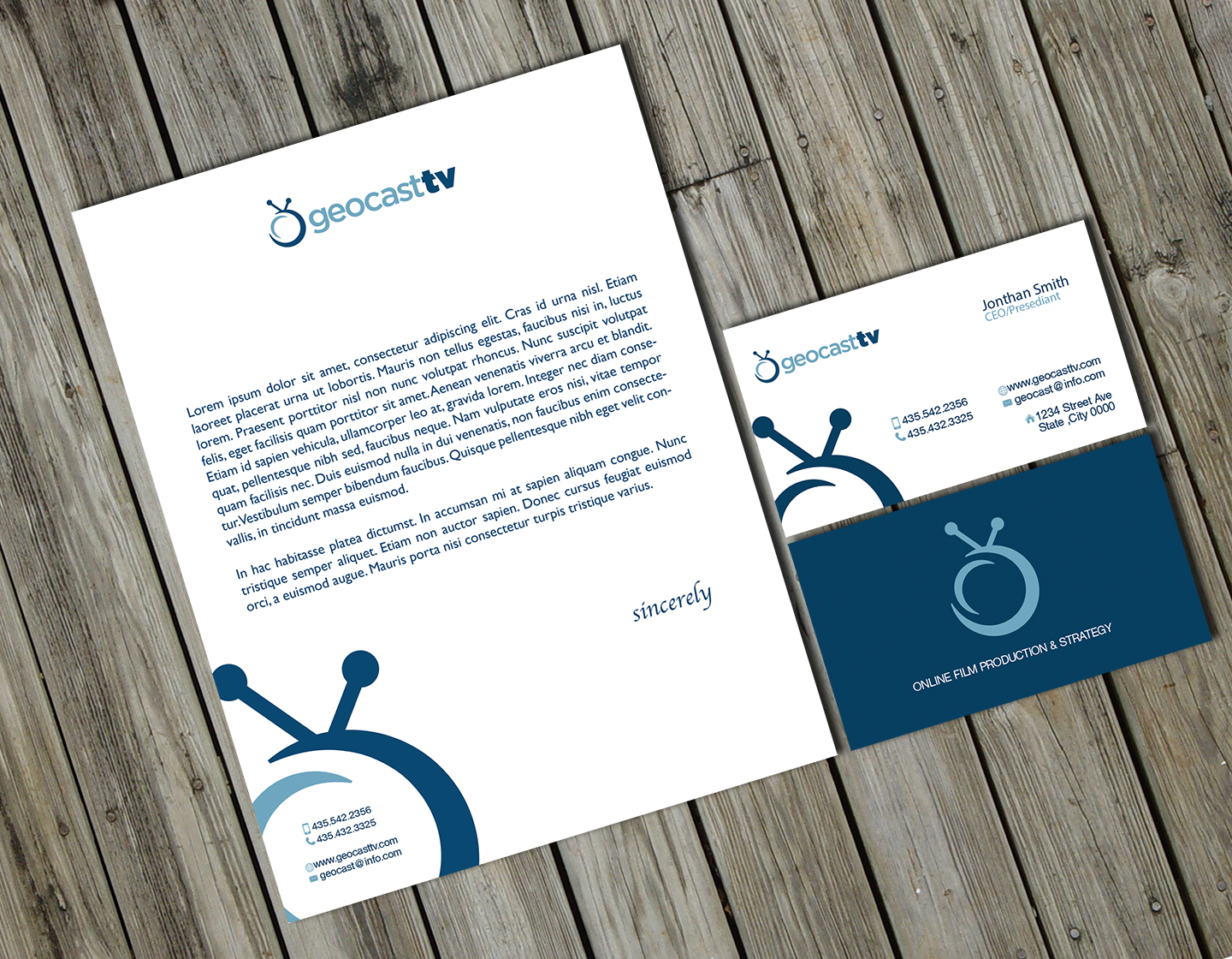Stationery Design by IGlowCreationz for Geocast TV | Design #2518210
