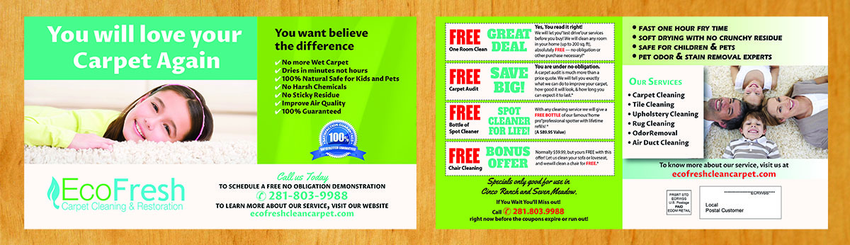 Design de Carte Postale par Venus L. Penaflor pour EcoFresh Carpet Cleaning  | Design #13898928