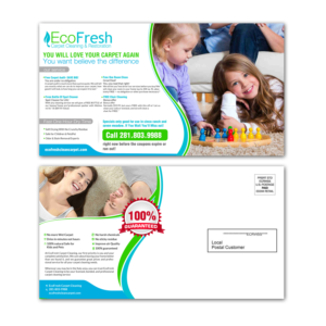 Postkarten-Design von creative.bugs für EcoFresh Carpet Cleaning  | Design: #13893015