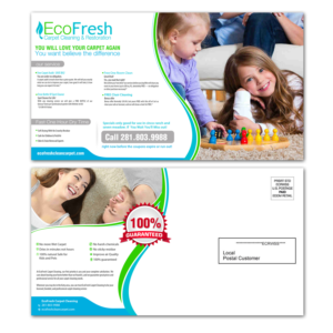Postkarten-Design von creative.bugs für EcoFresh Carpet Cleaning  | Design: #13899085