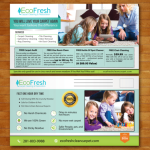 Postkarten-Design von creative.bugs für EcoFresh Carpet Cleaning  | Design: #13901381