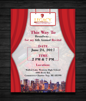 Recital Flyer - This Way to Broadway | Diseño de Flyer por ecorokerz