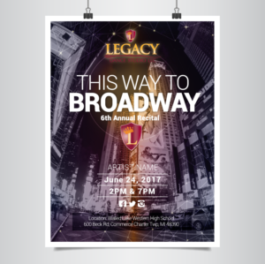 Recital Flyer - This Way to Broadway | Diseño de Flyer por SD-Designs