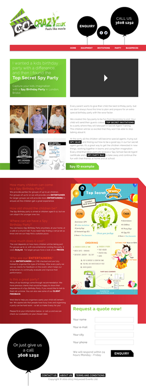 Web Design by Monica for Holywood Events | Design: #2497541