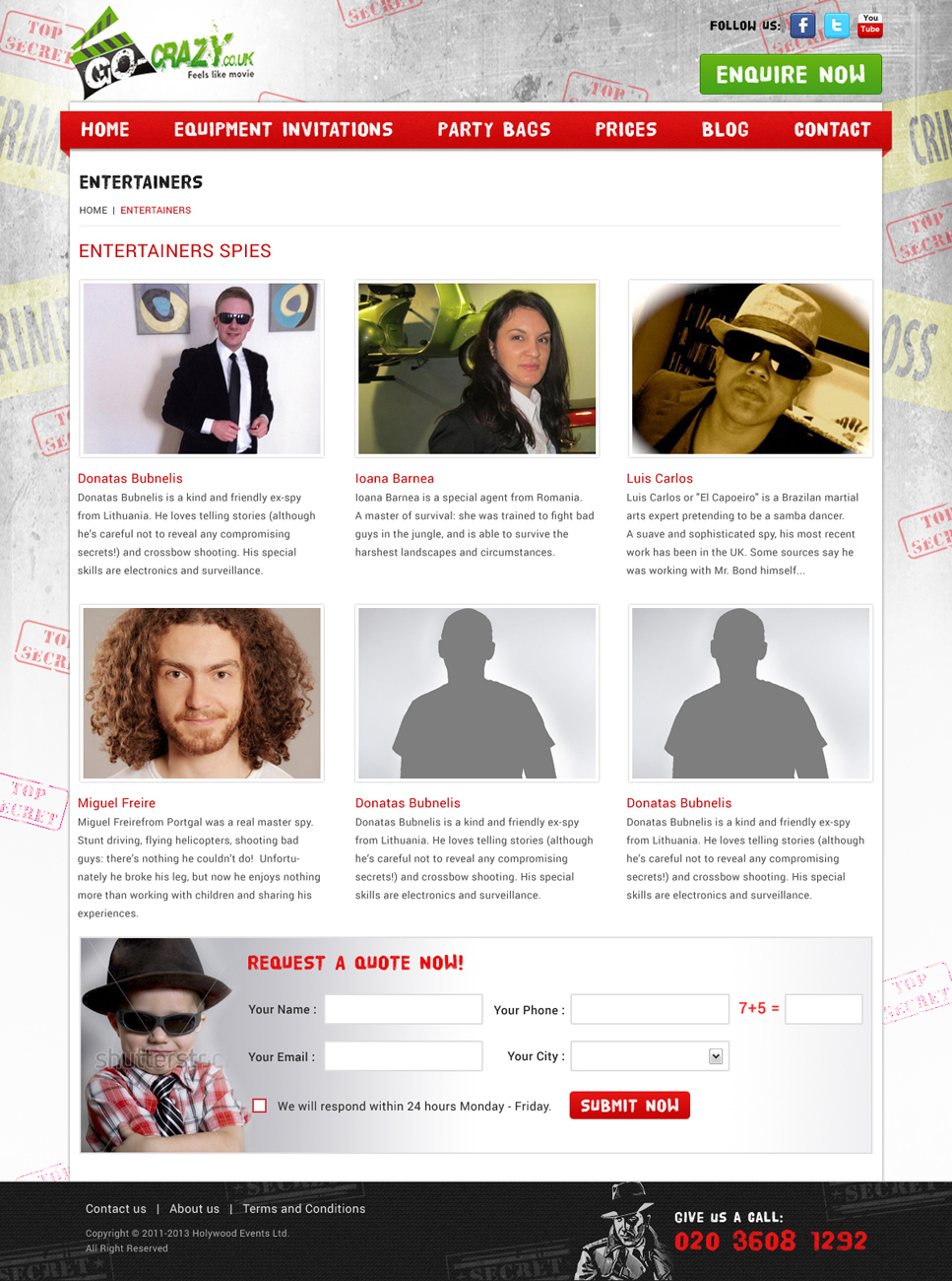 Diseño Web por Atom para Holywood Events | Diseño #2515619