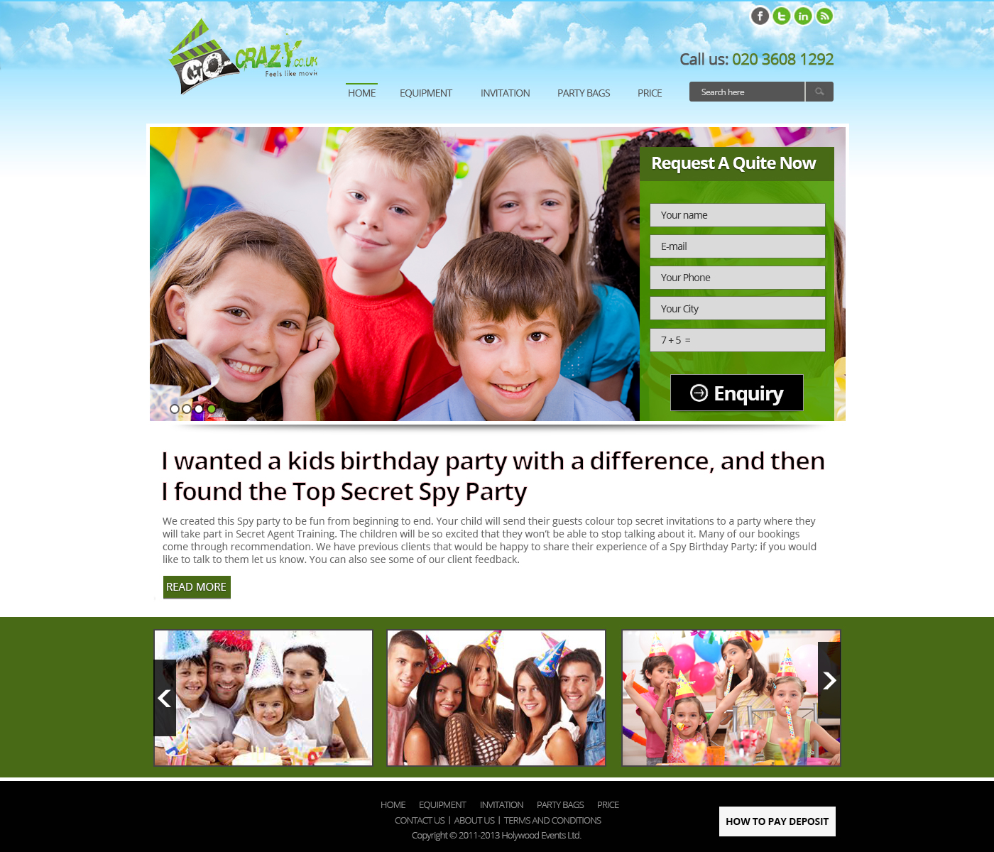 Web Design par TechWise pour Holywood Events | Design #2499949