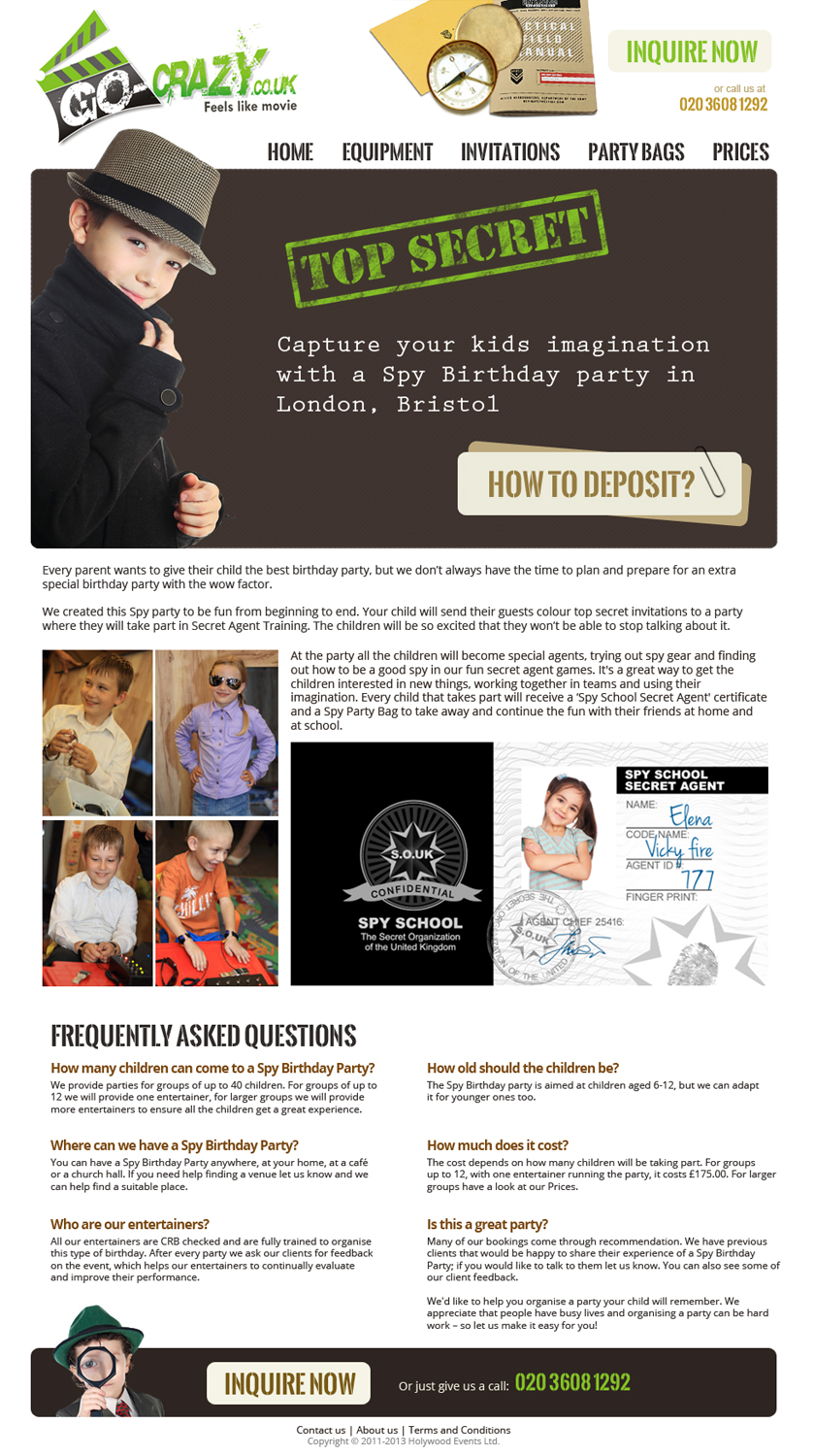 Web Design by jeckx2 for Holywood Events | Design #2507444