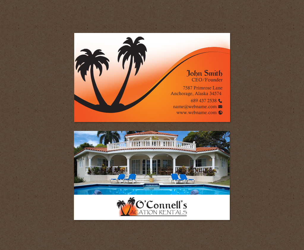 Visitenkarten-Design von chandrayaan.creative für O'Connell's Vacation Rentals | Design #13880337