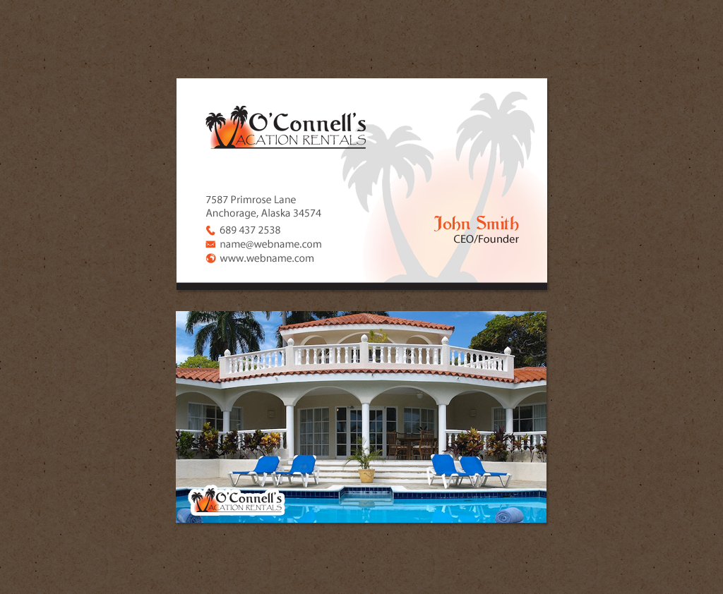 Business Card Design by chandrayaan.creative for O'Connell's Vacation Rentals | Design #13880345