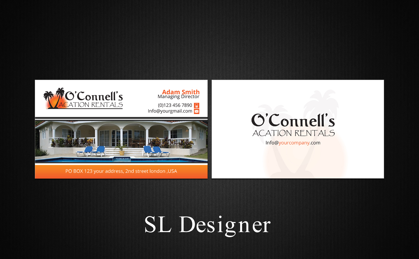 Business Card Design by SL Designer for O'Connell's Vacation Rentals | Design #13862396