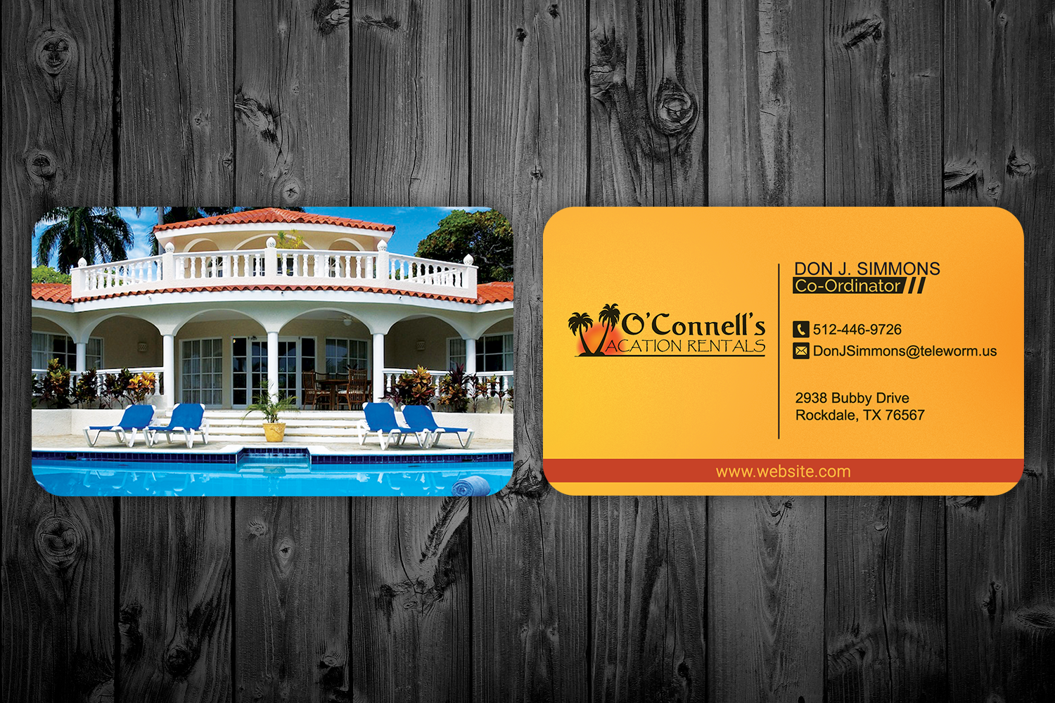Business Card Design by Versatile.Designer for O'Connell's Vacation Rentals | Design #13883595