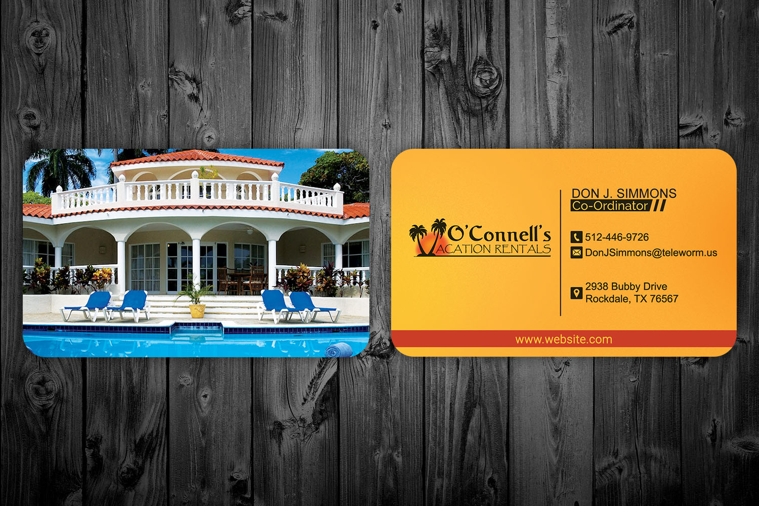 Business Card Design by Versatile.Designer for O'Connell's Vacation Rentals | Design #13883715