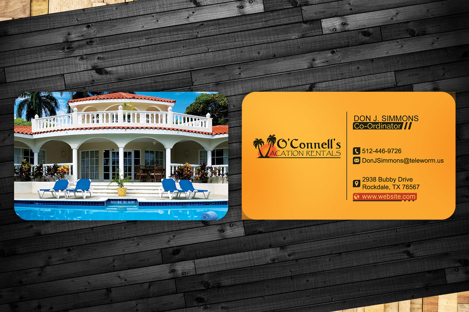 Business Card Design by Versatile.Designer for O'Connell's Vacation Rentals | Design #13884244