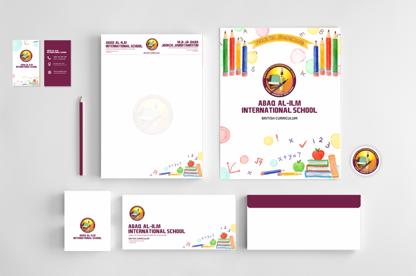 Stationery Design by fumbh.designs for ABAQ AL-ILM INTERNATIONAL SCHOOL | Design #13863477
