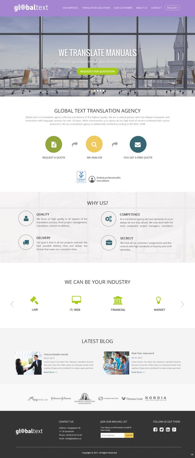 Diseño Wordpress por pb para Global Text | Diseño #13908006