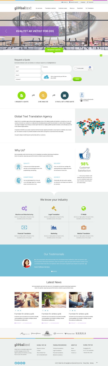 Wordpress Design by pb for Global Text | Design #14101122