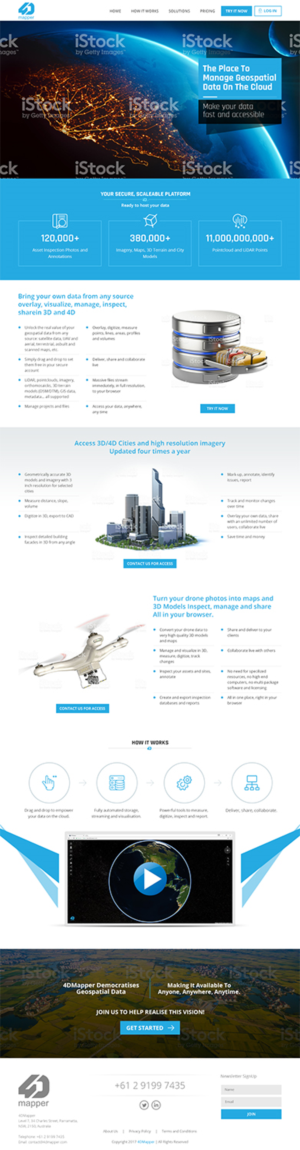 Wordpress Design by RupalTechno for 4D Mapper Pty Ltd | Design: #13900902