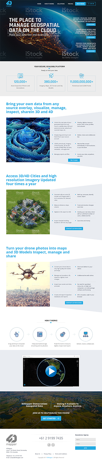 Wordpress Design by RupalTechno for 4D Mapper Pty Ltd | Design #13916998
