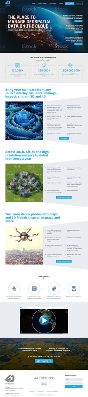 Wordpress Design by RupalTechno for 4D Mapper Pty Ltd | Design: #13916998