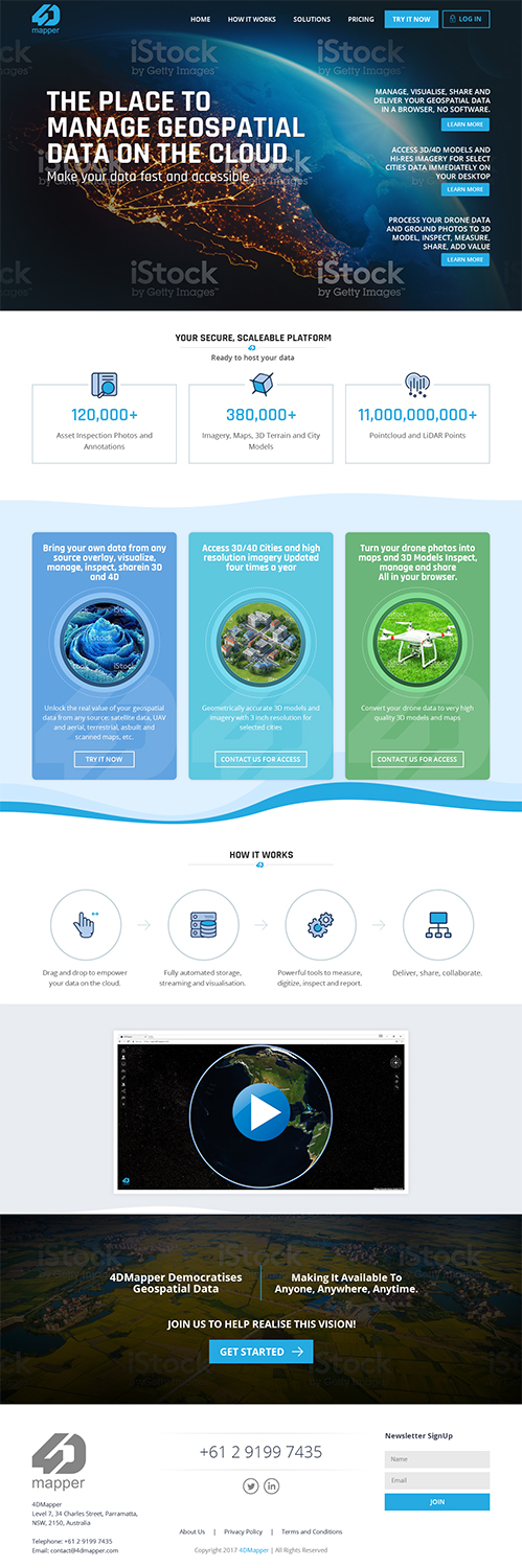 Wordpress Design by RupalTechno for 4D Mapper Pty Ltd | Design #13916999