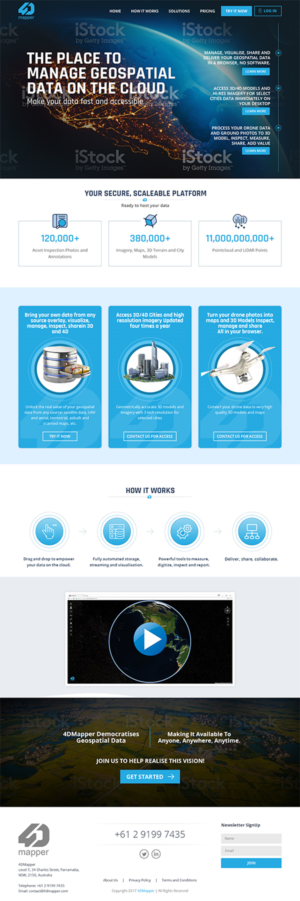 Wordpress Design by RupalTechno for 4D Mapper Pty Ltd | Design: #13917000