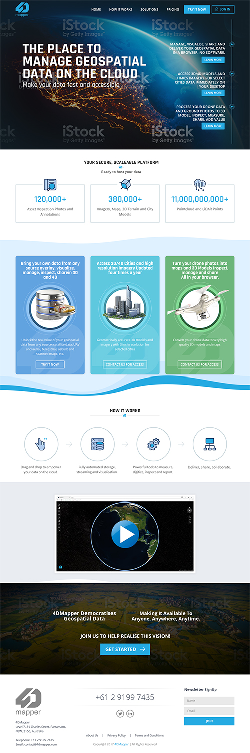 Wordpress Design by RupalTechno for 4D Mapper Pty Ltd | Design #13917001