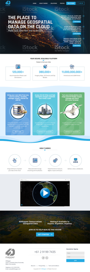 Wordpress Design by RupalTechno for 4D Mapper Pty Ltd | Design: #13917001