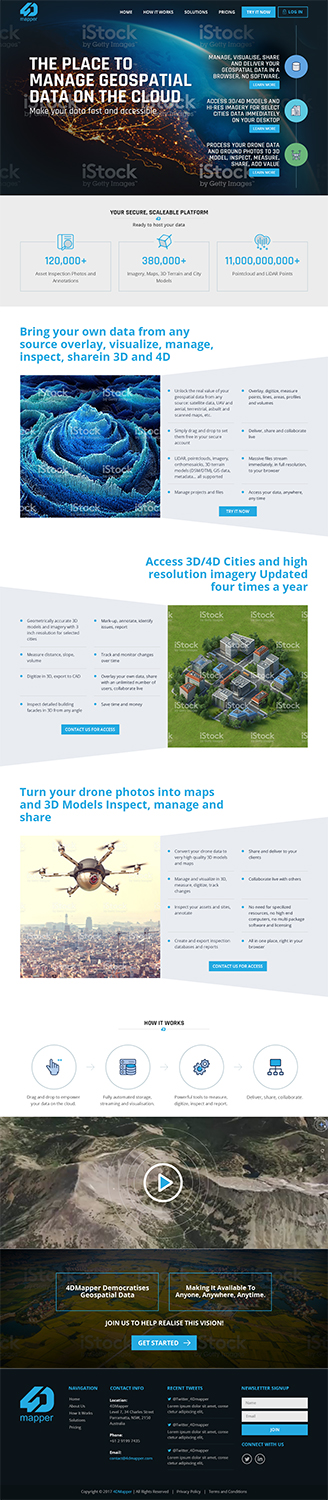 Wordpress Design by RupalTechno for 4D Mapper Pty Ltd | Design #13954749