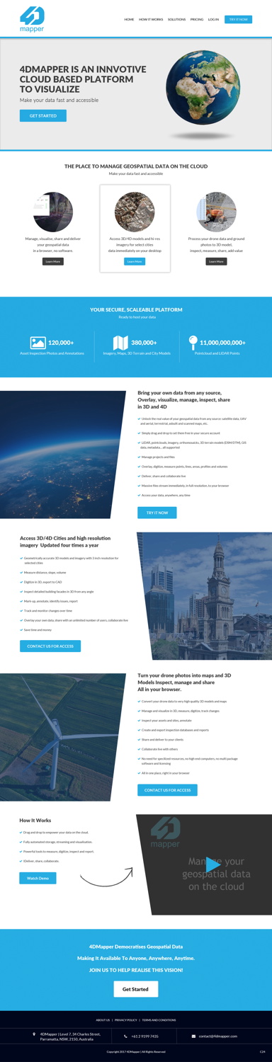 Wordpress Design by pb for 4D Mapper Pty Ltd | Design #13895624