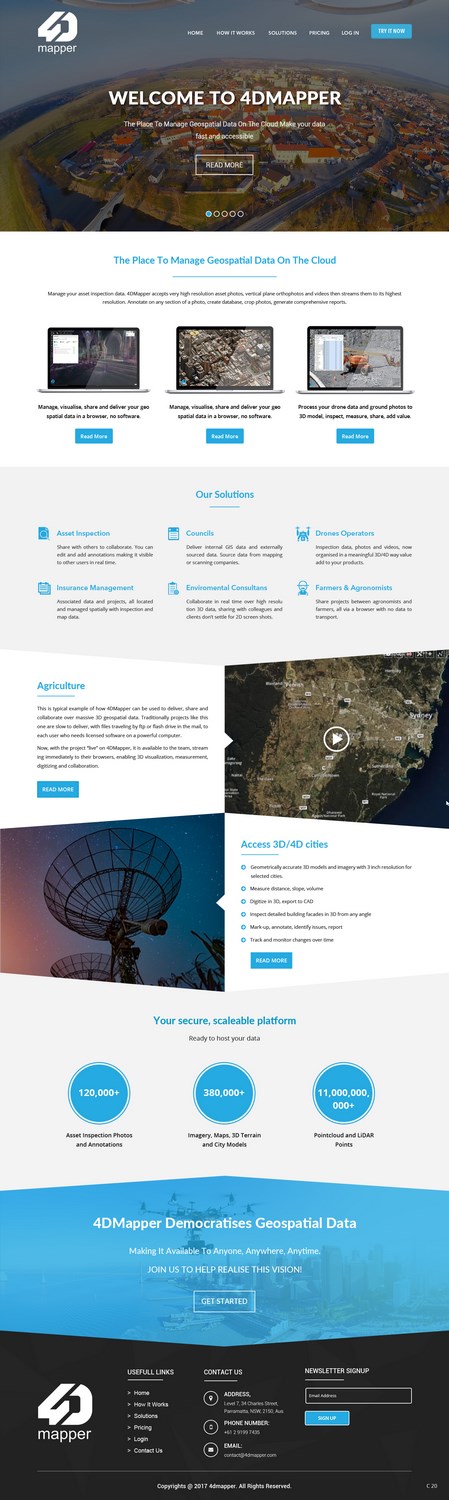 Wordpress Design by pb for 4D Mapper Pty Ltd | Design #13907941