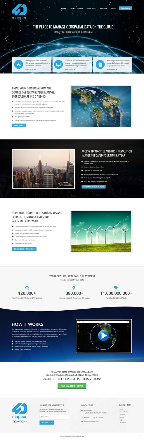 Wordpress Design by pb for 4D Mapper Pty Ltd | Design #13907942