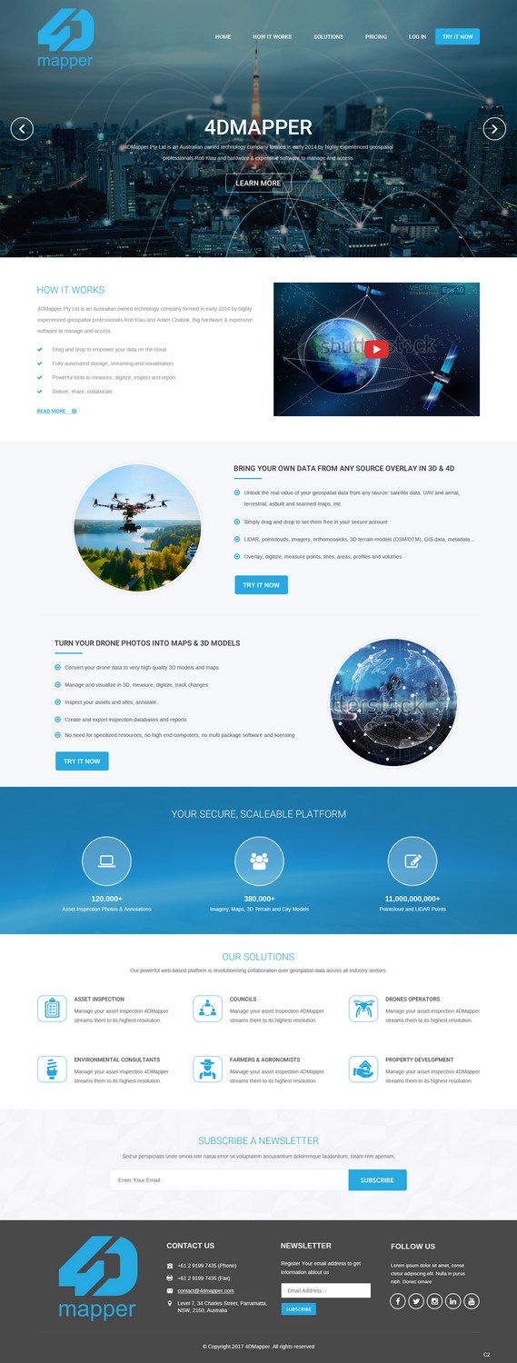 Wordpress Design by pb for 4D Mapper Pty Ltd | Design #13907943