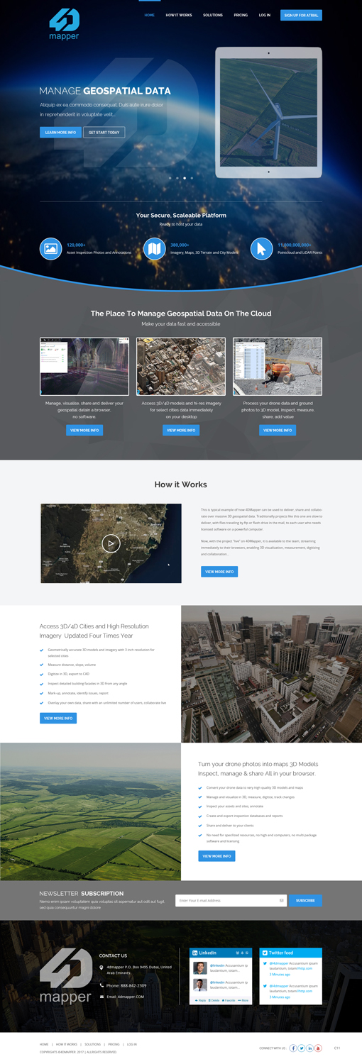Wordpress Design by pb for 4D Mapper Pty Ltd | Design #13918804