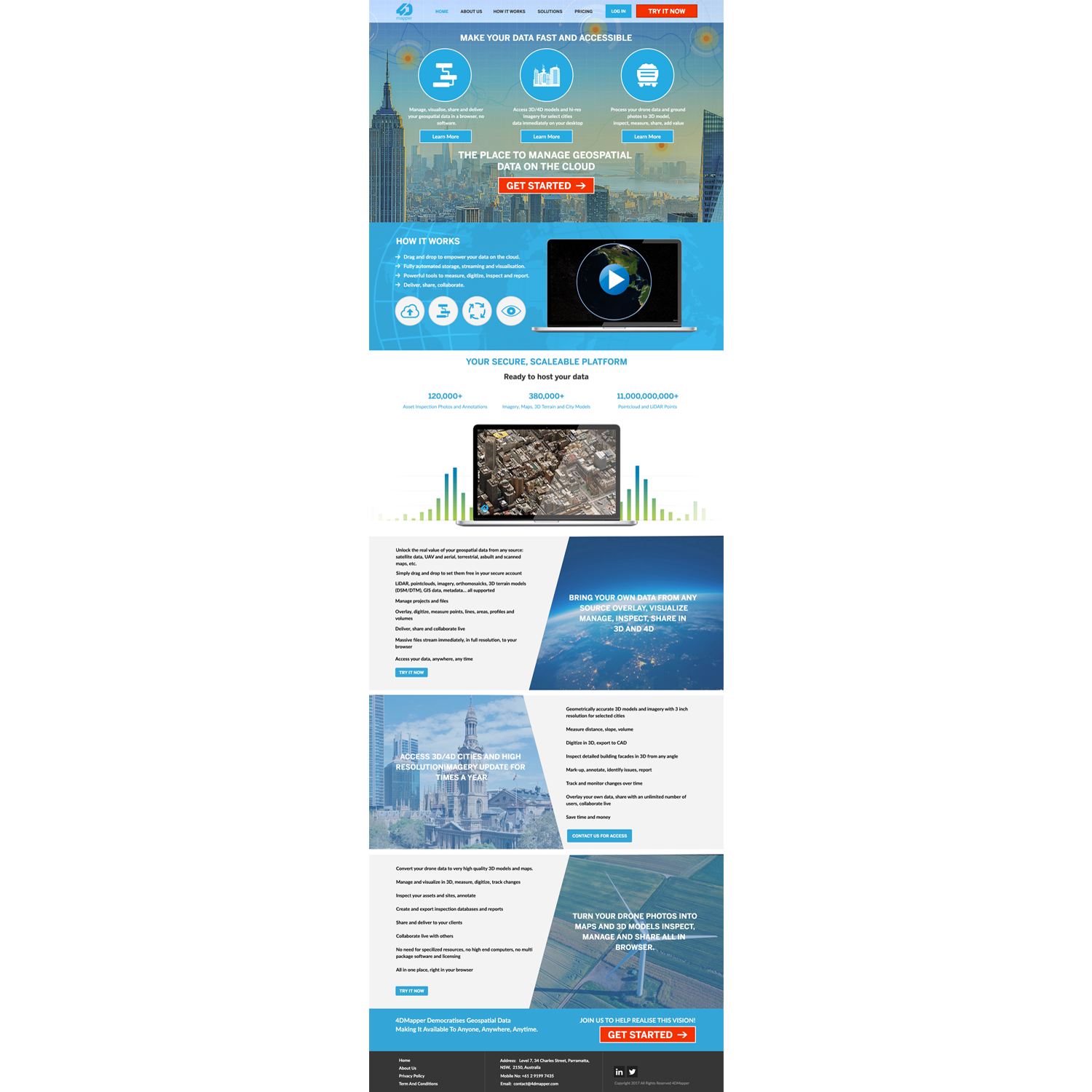 Wordpress Design by SsanjeevT for 4D Mapper Pty Ltd | Design #13956854