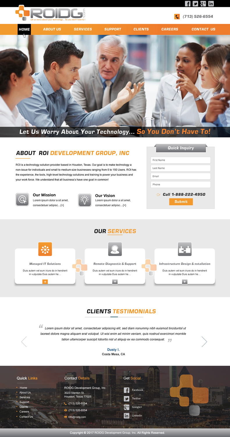 Web Design by HarmiDesigning for ROI Development Group, Inc. | Design #13924233