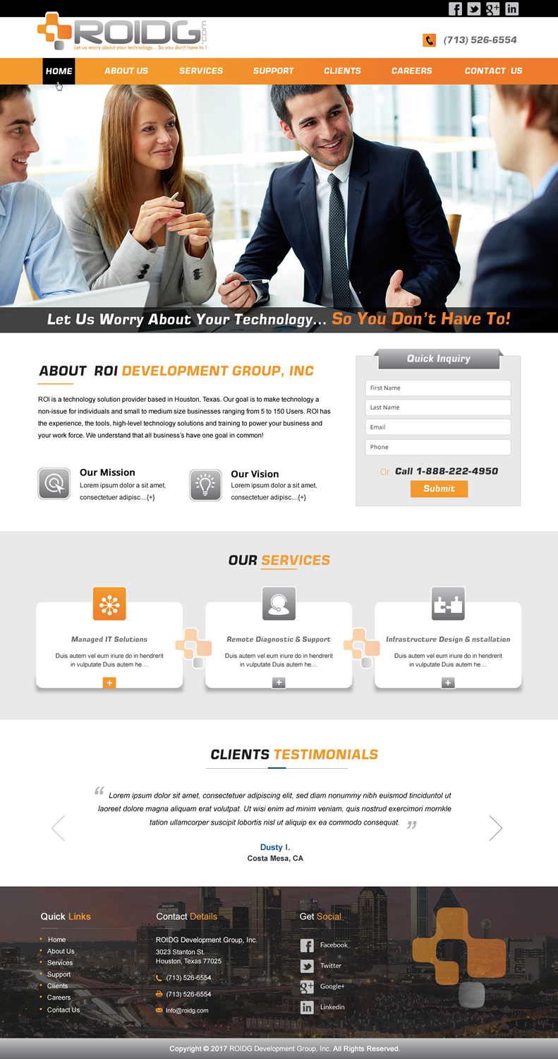 Web Design by harmi_199 for ROI Development Group, Inc. | Design #13924236