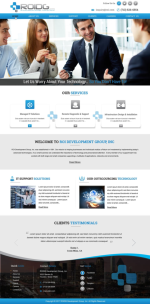 Web Design by HarmiDesigning for ROI Development Group, Inc. | Design: #13932036