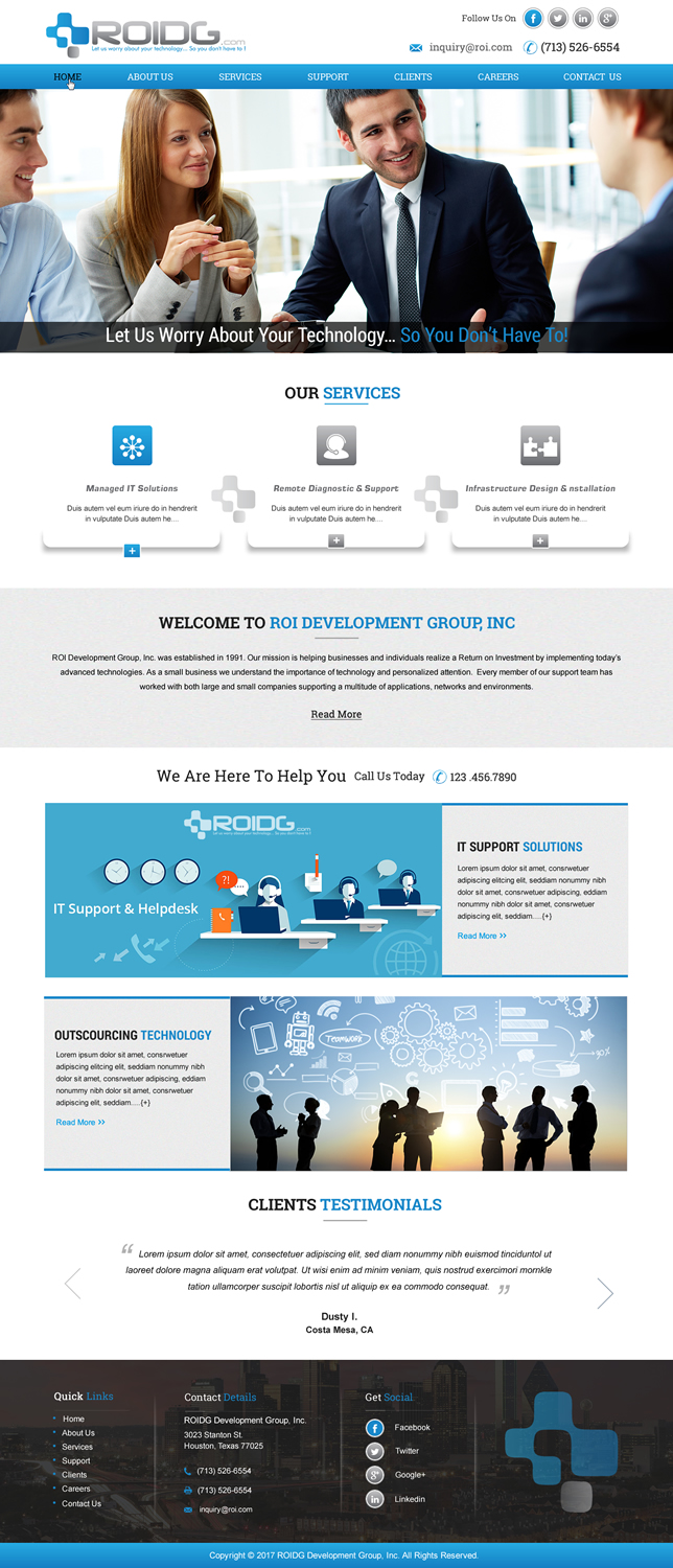 Diseño Web por HarmiDesigning para ROI Development Group, Inc. | Diseño #13932426